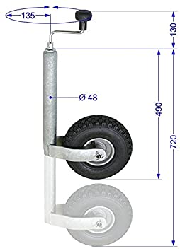 Römork Park Destek Tekeri Krikolu 150 Kg- 48mm Boru Çapı